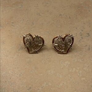 Montana Silversmith Heart-Shaped Silver and Gold Earrings